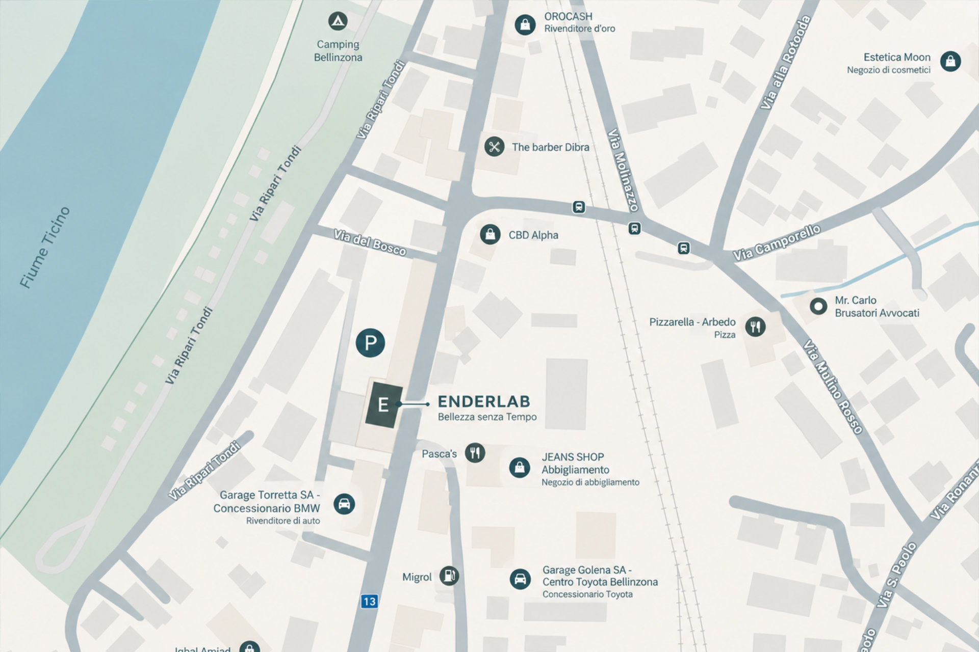 mappa della sede a Bellinzona